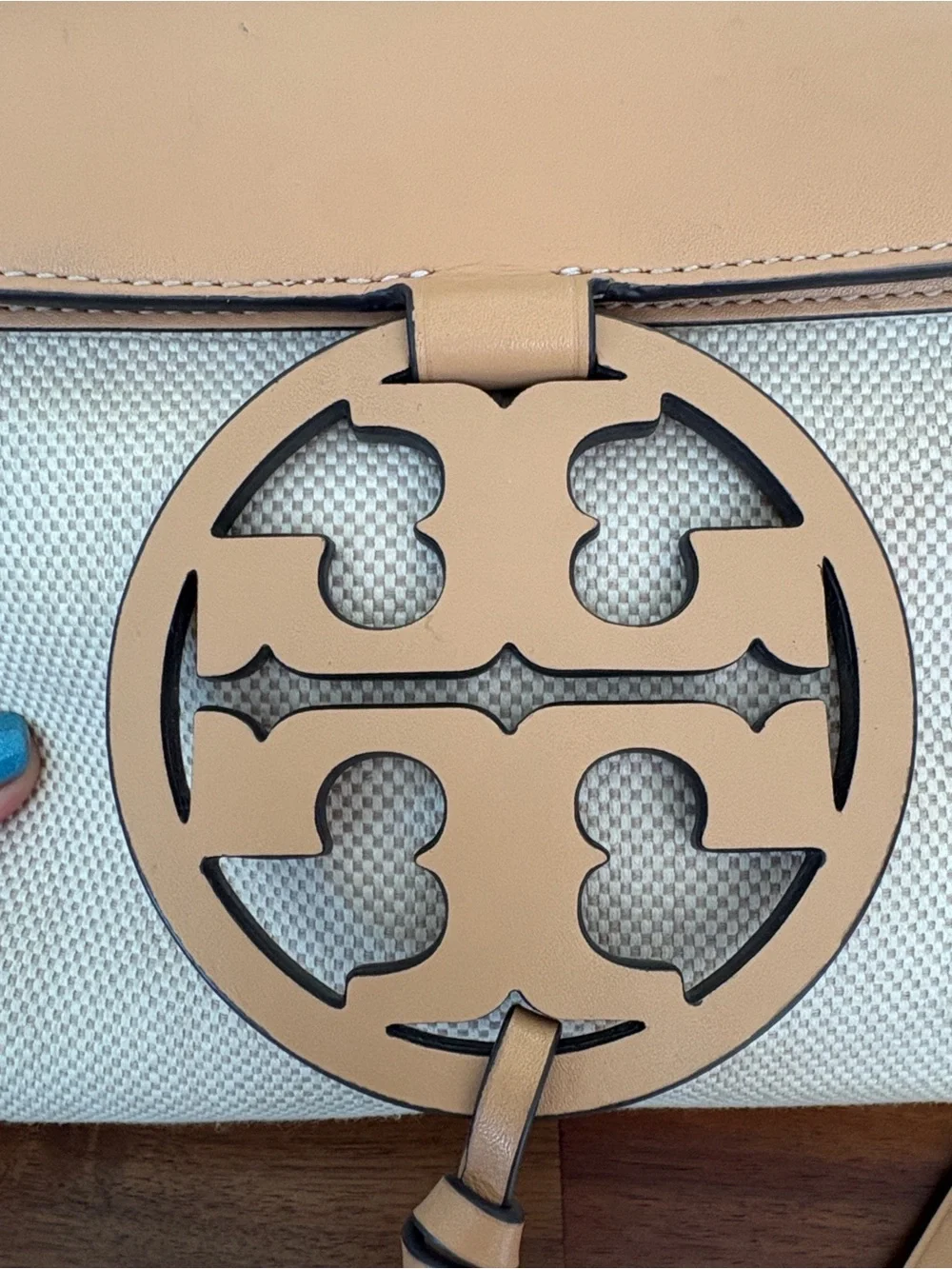 Authentic Tory Burch Miller Canvas Leather Crossbody